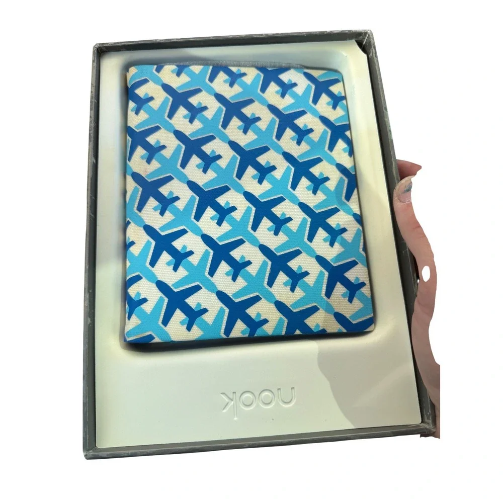 Jonathan Adler for NOOK 2nd Edition Jet Set Cover Blue Airplane Print orig box‎